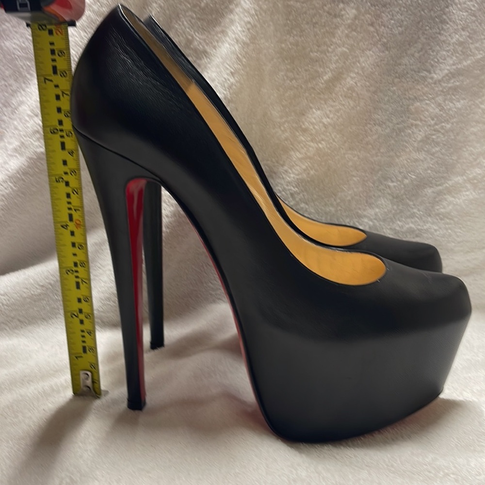 Christian Louboutin platform stilettos leather. Black. Great shape. Like new. - Picture 12 of 14